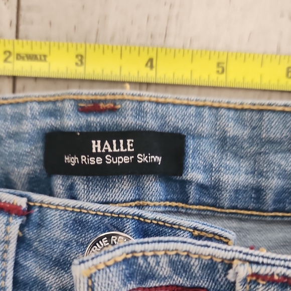 True Religion Blue Jeans with Purple Accents - Picture 10 of 11